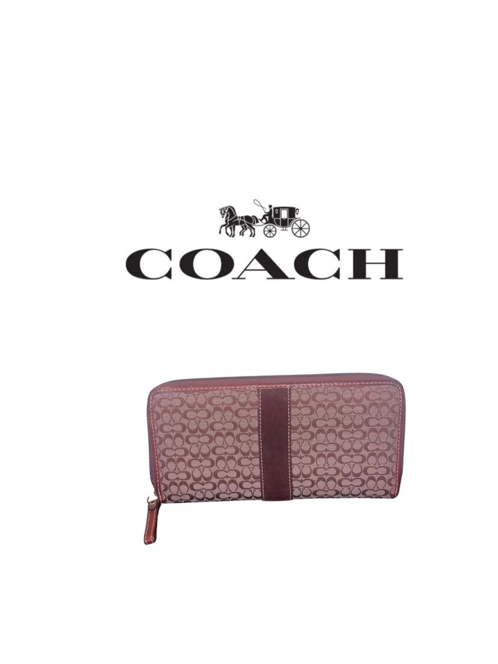 Coach Vintage Burgundy Zip Wallet
